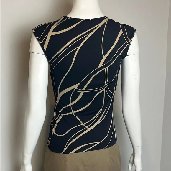 The Limited (S) Black and Cream Abstract Blouse - Picture 3 of 4